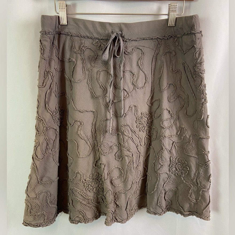 Max Studio Embroidered A-Line Skirt